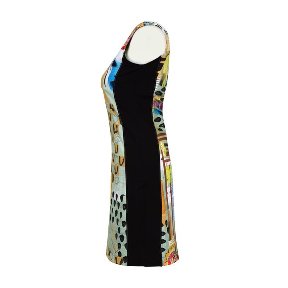 Dolcezza Sleeveless Dress Size S Abstract Print Short Dress Zip Up Detail NWT - Picture 3 of 4